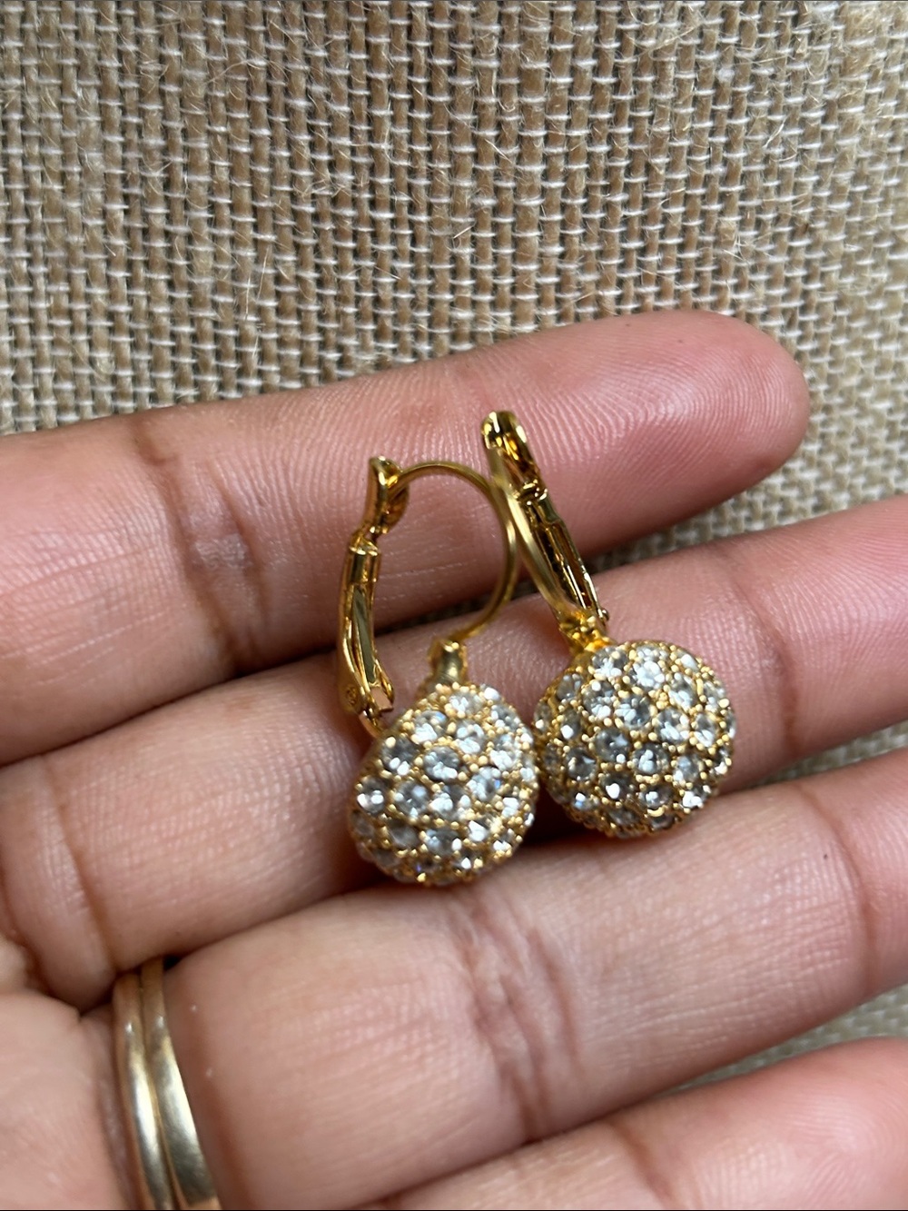 Gold-Tone Crystal Pave Drop Earrings - Sparkling Gold zirconia